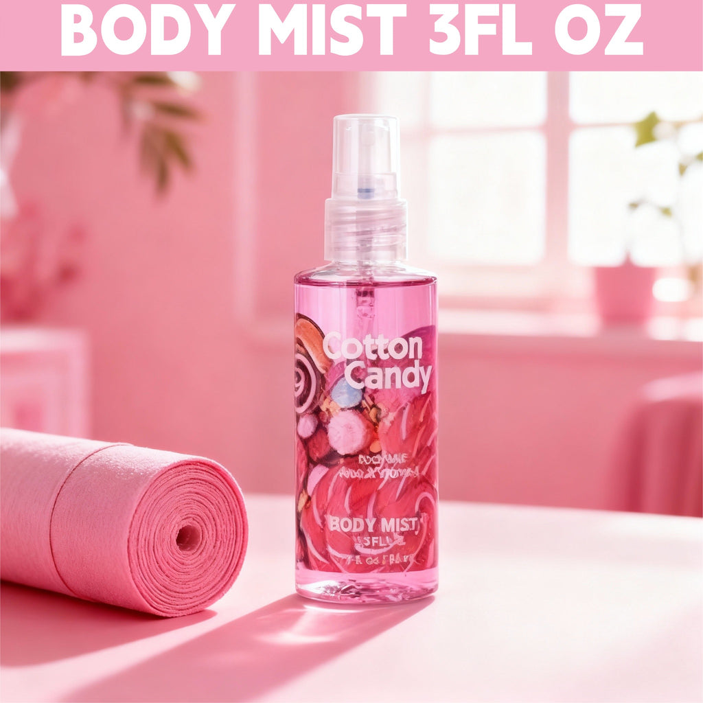 Cotton Candy 3-Piece Bath & Body Travel Spa Gift Set – Shower Gel, Body Lotion & Fragrance Mist - Glowify