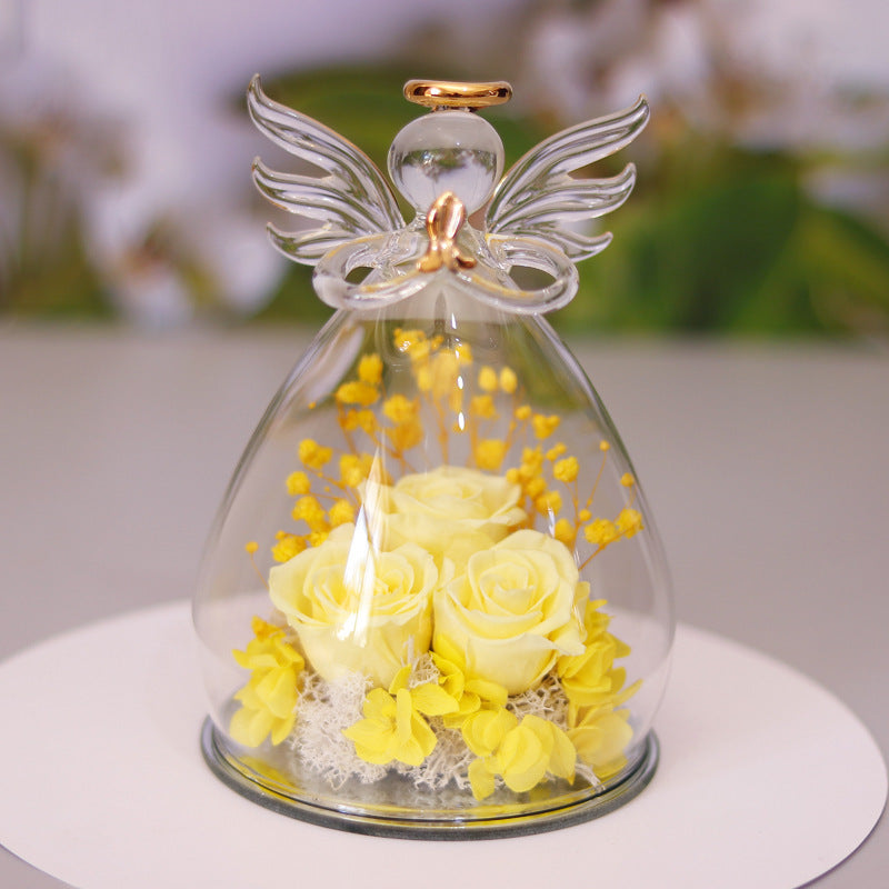 Eternal Rose in Glass Box – Dried Flower Home Decor & Romantic Gift for Special Occasions - Glowify