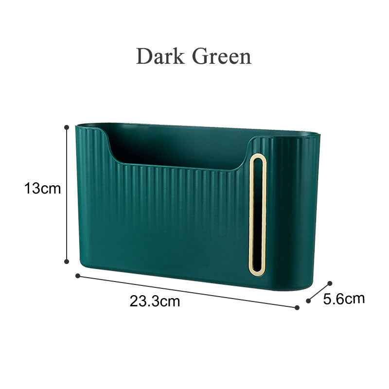 Wall-Mounted Garbage Bag Storage Box – Punch-Free Kitchen Trash Bag Organizer (Minimalist Design)