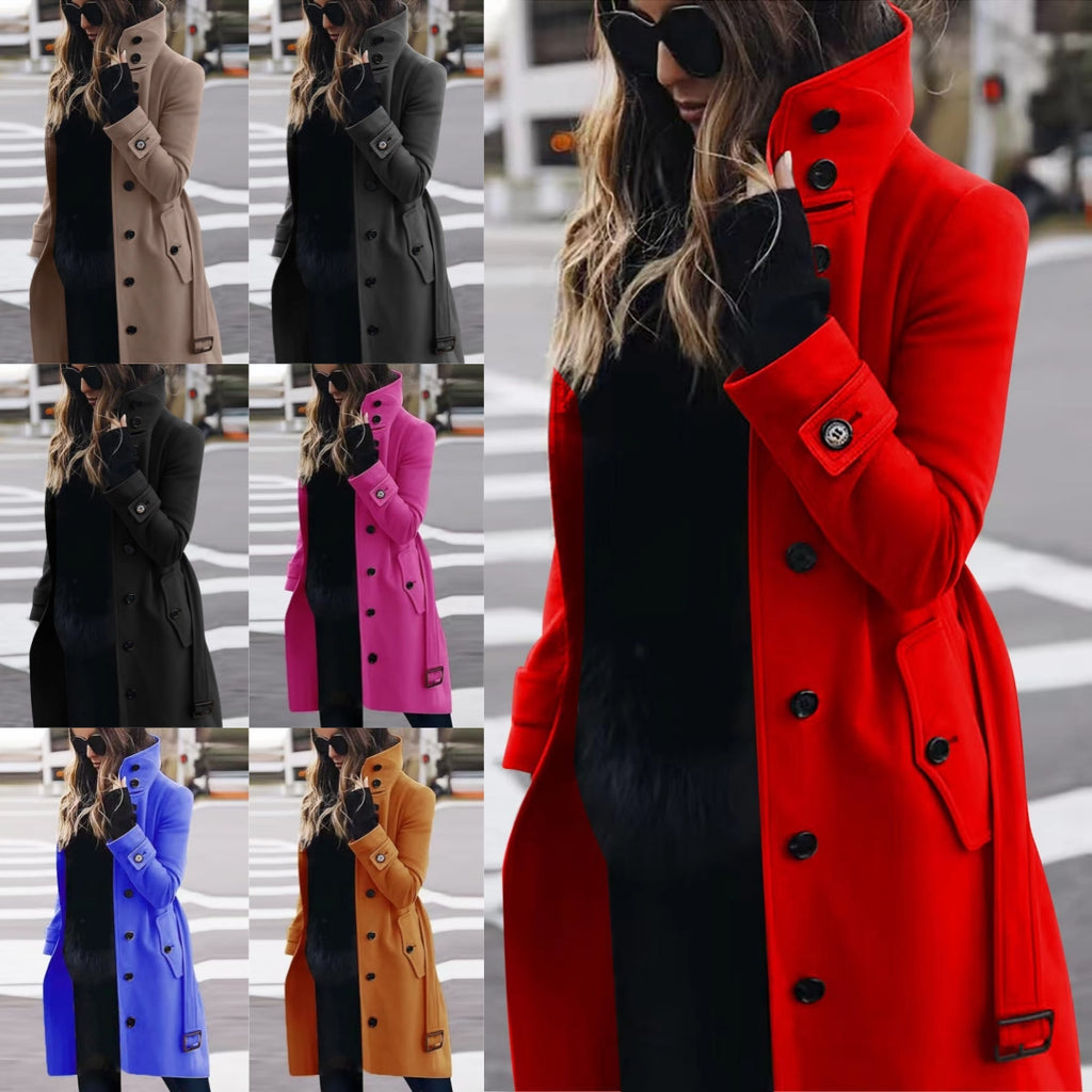 Glowify Elegant Slim-Fit Women’s Long Coat – Everyday Comfort & Style - Glowify
