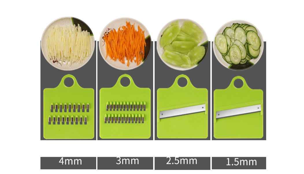 Multi-Function Kitchen Vegetable Cutter – Manual Food Chopper & Slicer with 8 Stainless Steel Blades - Glowify