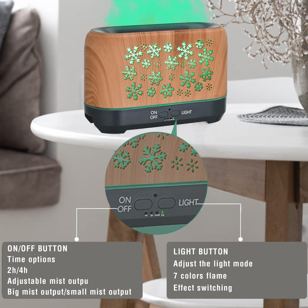 Christmas Snowflake Humidifier – Colorful Aroma Diffuser