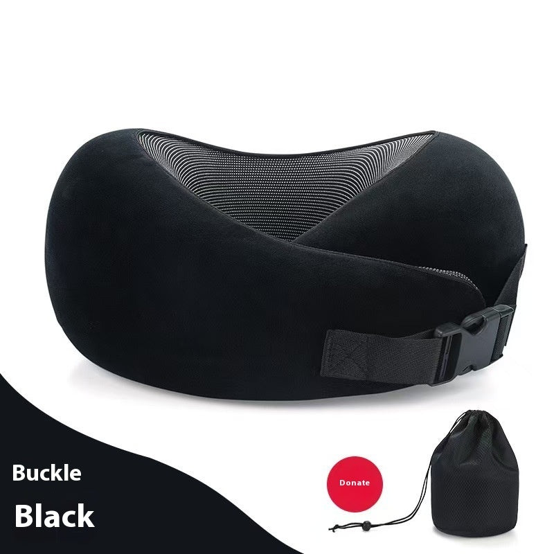 Soft Memory Foam Travel Neck Pillow – U-Shape Adjustable Support for Plane, Car & Office Naps - Glowify