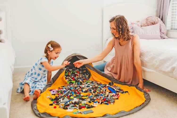 Portable Kids Toy Storage Bag with Play Mat – Quick-Clean Toy Organizer Basket & Bucket - Glowify