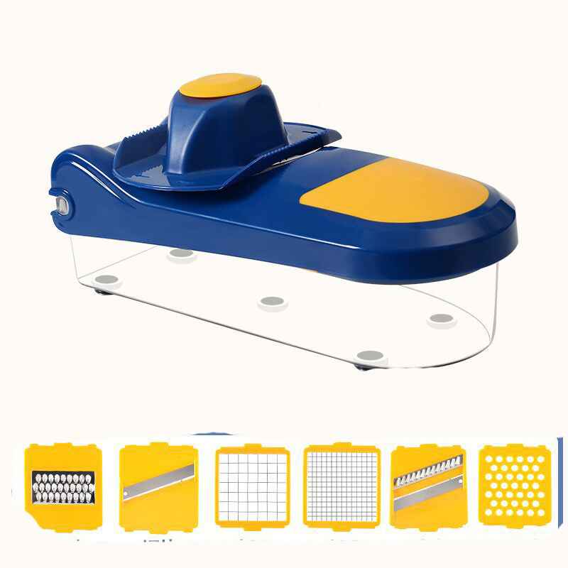 Multi-Function Kitchen Vegetable Cutter – Manual Food Chopper & Slicer with 8 Stainless Steel Blades - Glowify