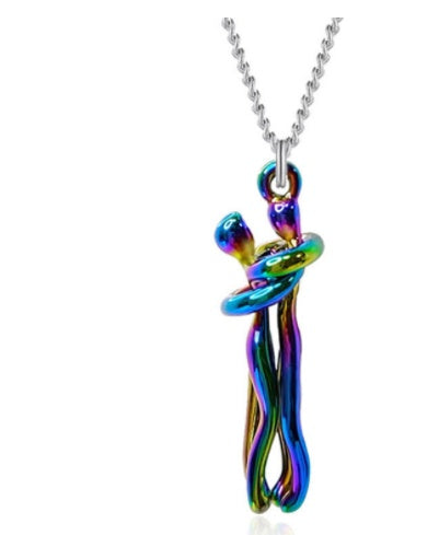 Hug Me Close Couple Necklace – Symbolic Embrace Pendant for Love, Connection & Togetherness - Glowify