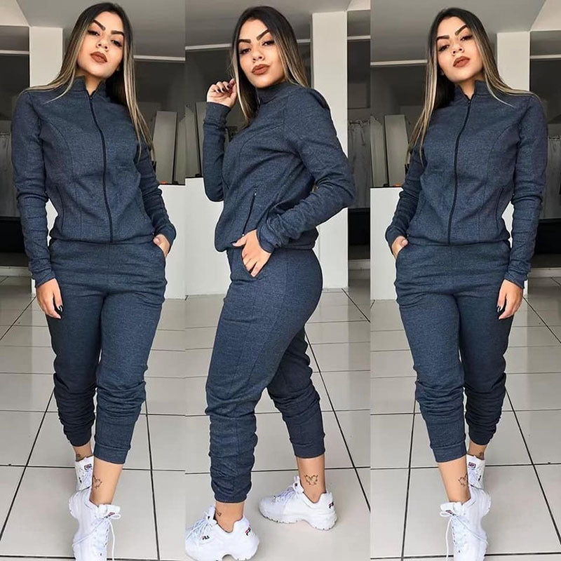 Shop Women's Solid Long Sleeve Pantsuit for Style & Comfort - Glowify