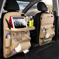 PU Leather Car Seat Back Organizer with Built-in Trash Can – Multifunction Storage Hanging Bag - Glowify