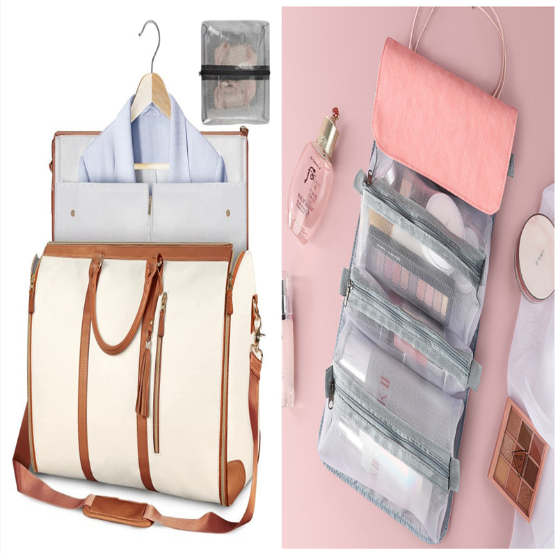 Large Capacity Women’s Travel Duffle Bag – Waterproof Folding Suit & Clothes Tote with Dry/Wet Separation - Glowify