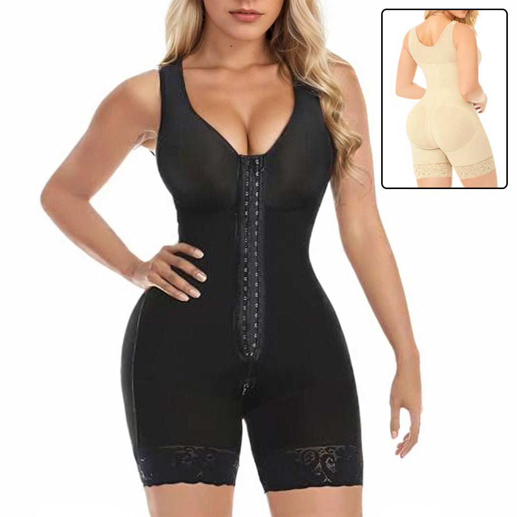 Colombian Full-Body Shapewear Faja – Tummy Control, Butt Lift & Wireless Breast Support with Zipper Crotch - Glowify