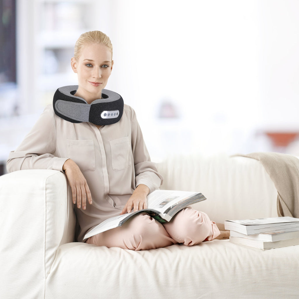 2-in-1 Shiatsu Neck Massager Pillow with Heat – Electric Memory Foam Travel Neck Pillow (Rechargeable) - Glowify