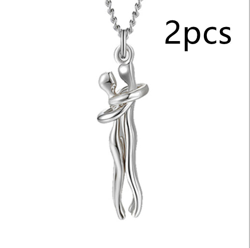 Hug Me Close Couple Necklace – Symbolic Embrace Pendant for Love, Connection & Togetherness - Glowify