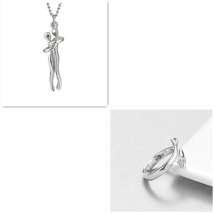 Hug Me Close Couple Necklace – Symbolic Embrace Pendant for Love, Connection & Togetherness - Glowify