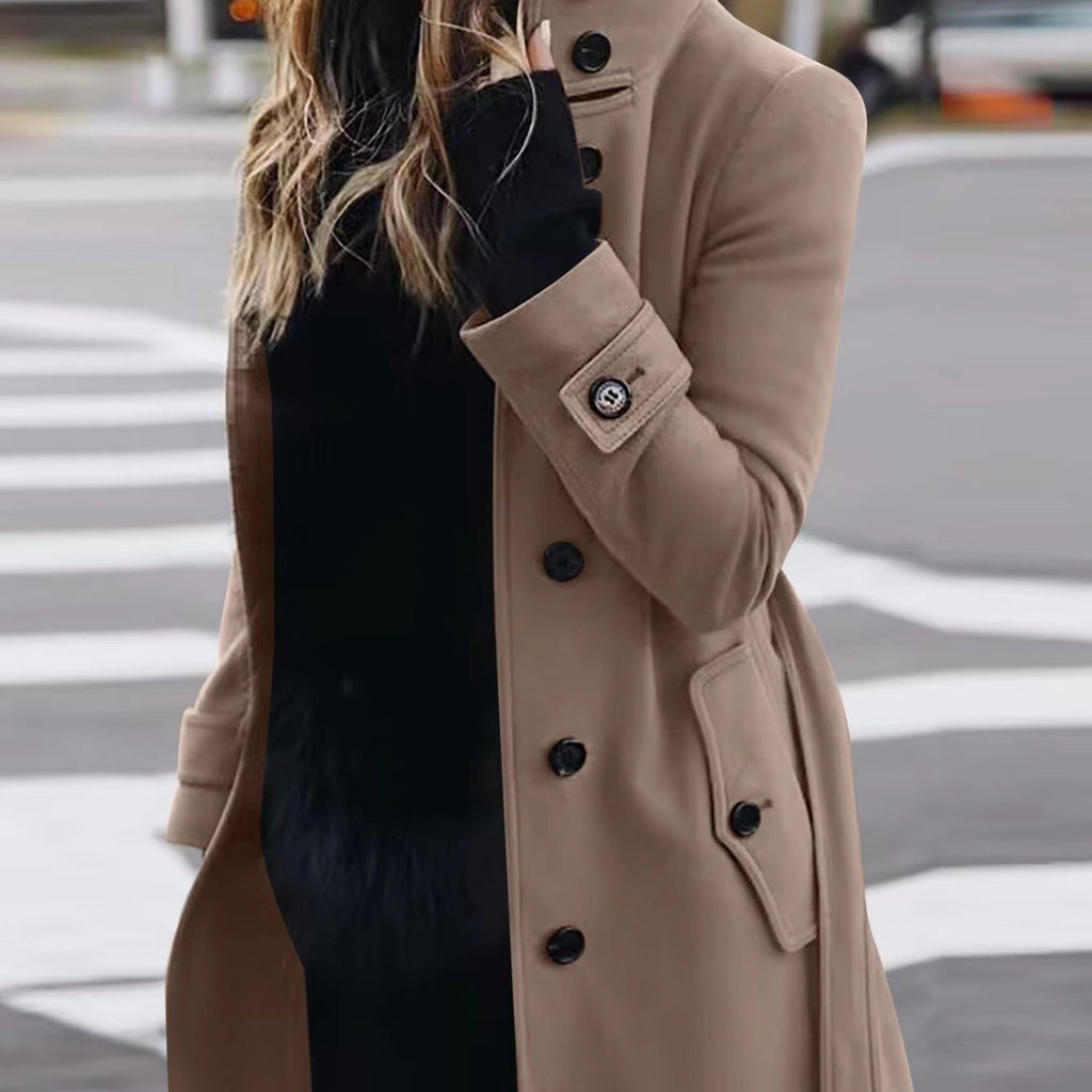 Glowify Elegant Slim-Fit Women’s Long Coat – Everyday Comfort & Style - Glowify