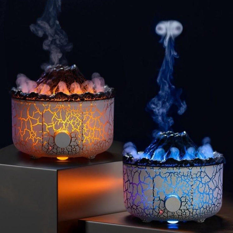 Volcano Flame Aroma Humidifier – LED Jellyfish Mist Diffuser with Remote Control