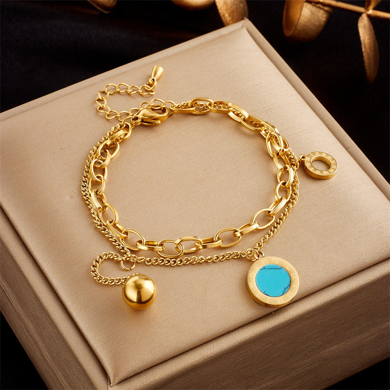 Gold-Plated Double Layer Snake Chain Bracelet for Women – Punk Luxury Fashion Jewelry - Glowify