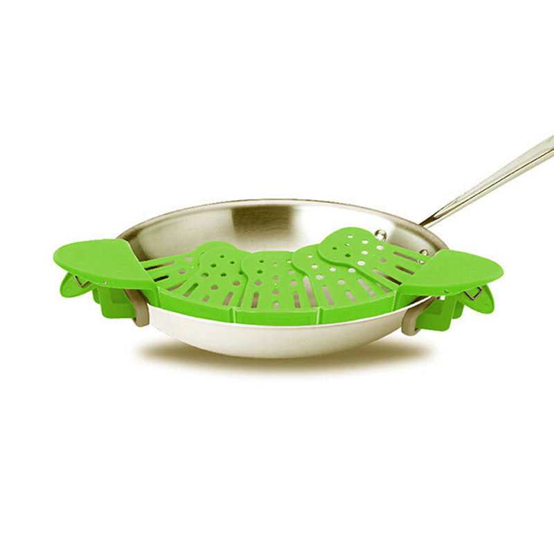 Universal Silicone Clip-On Pot Strainer – Anti-Spill Pasta, Rice & Vegetable Colander - Glowify