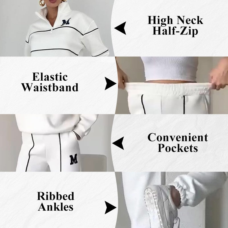 Women’s 2-Piece Lounge Sweatsuit Set – Pullover Sweatshirt & Baggy Sweatpants with Pockets - Glowify