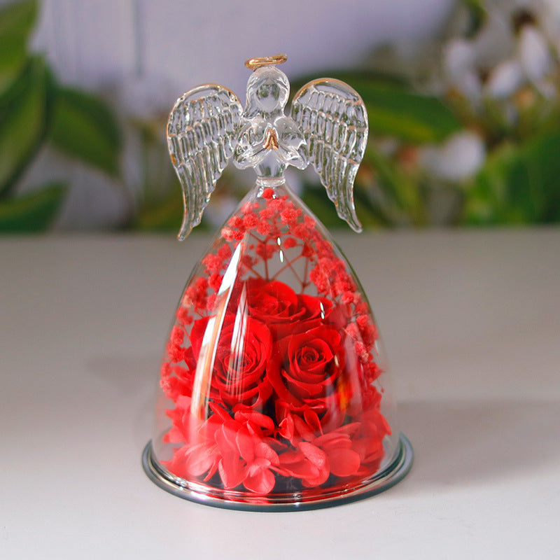 Eternal Rose in Glass Box – Dried Flower Home Decor & Romantic Gift for Special Occasions - Glowify