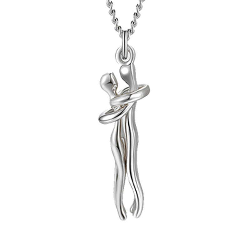 Hug Me Close Couple Necklace – Symbolic Embrace Pendant for Love, Connection & Togetherness - Glowify