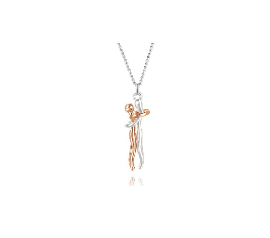 Hug Me Close Couple Necklace – Symbolic Embrace Pendant for Love, Connection & Togetherness - Glowify