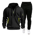 Multi-Pocket Zip Hoodie & Jogger Set for Men – Comfortable Casual Sportswear Outfit - Glowify