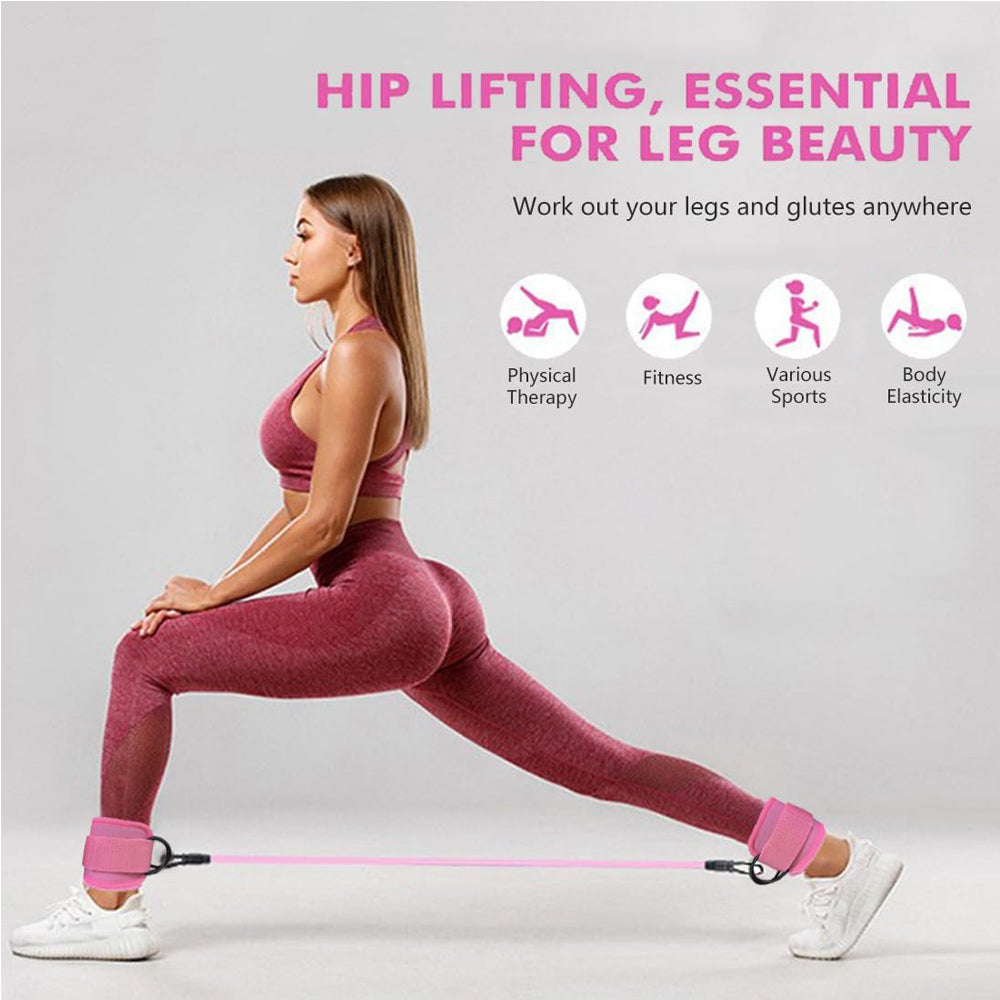 Ankle Resistance Bands with Cuffs – Adjustable Leg & Glute Workout Bands for Booty Lift and Home Gym Training - Glowify