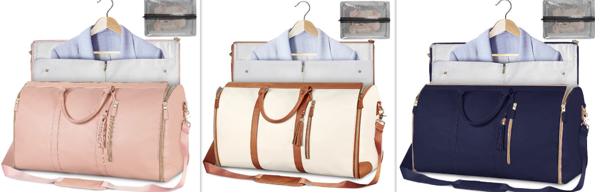 Large Capacity Women’s Travel Duffle Bag – Waterproof Folding Suit & Clothes Tote with Dry/Wet Separation - Glowify
