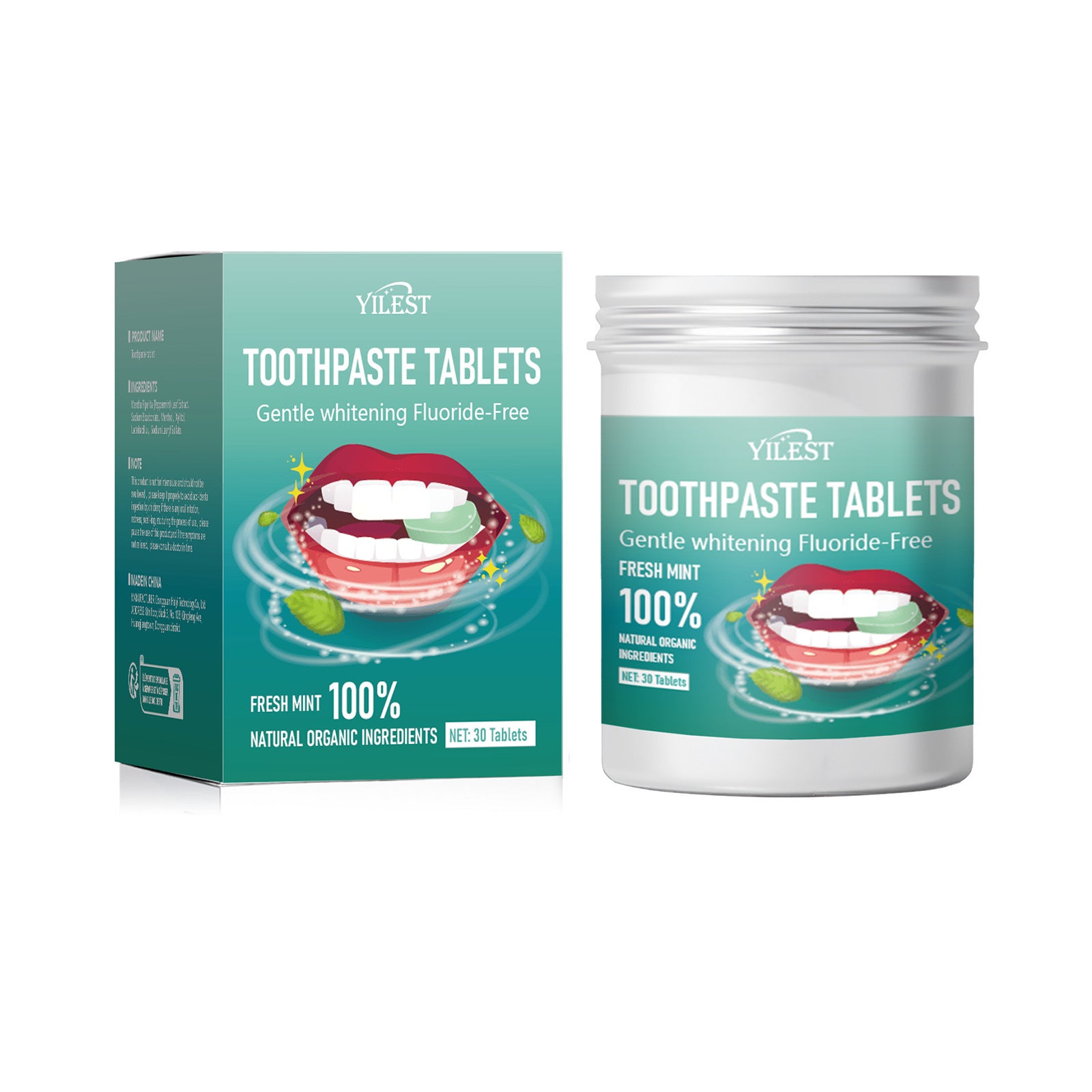 Solid Toothpaste Tablets - 60 Eco-Friendly, Portable Dental Gems for Fresh Breath Anytime! - Glowify