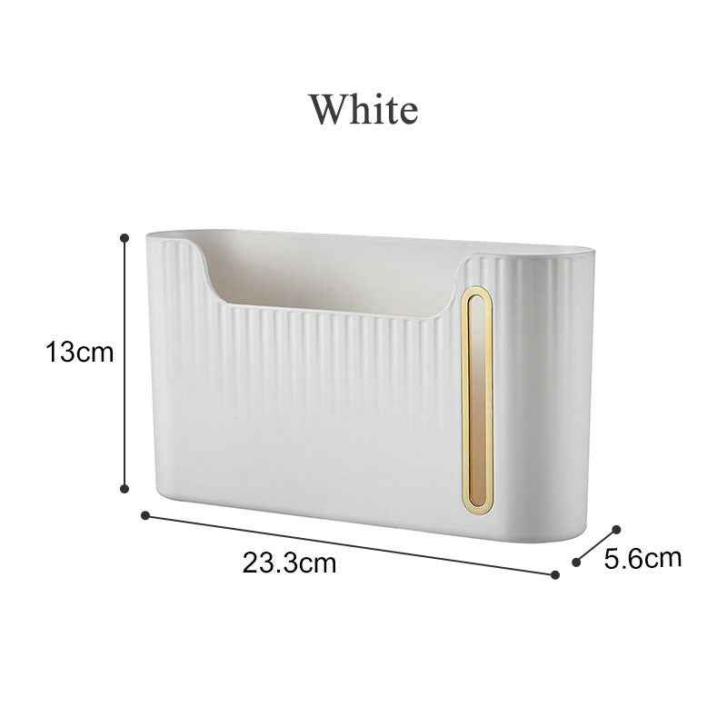 Wall-Mounted Garbage Bag Storage Box – Punch-Free Kitchen Trash Bag Organizer (Minimalist Design)