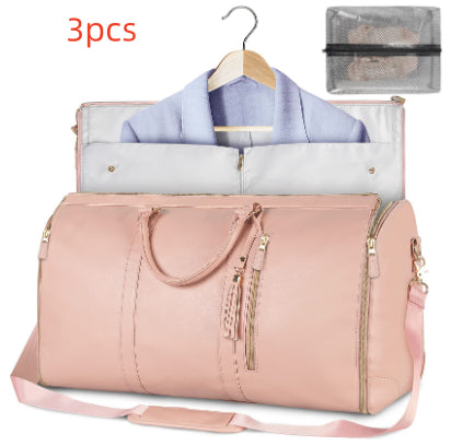 Large Capacity Women’s Travel Duffle Bag – Waterproof Folding Suit & Clothes Tote with Dry/Wet Separation - Glowify