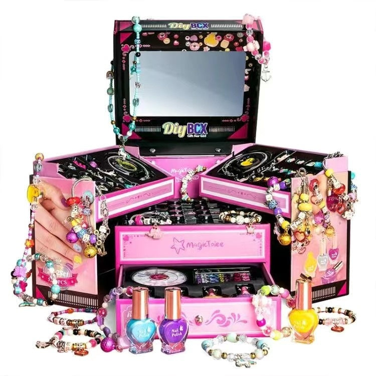 Children’s DIY Jewelry Making Kit – Girls Treasure Box Bracelet & Beads Craft Toy (Ages 4–6) - Glowify