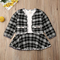 Cozy Princess Two-Piece Dress Set – Long Sleeve Knit Top & Plaid Skirt (6M–5Y)