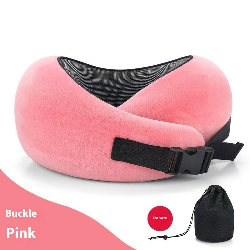 Soft Memory Foam Travel Neck Pillow – U-Shape Adjustable Support for Plane, Car & Office Naps - Glowify