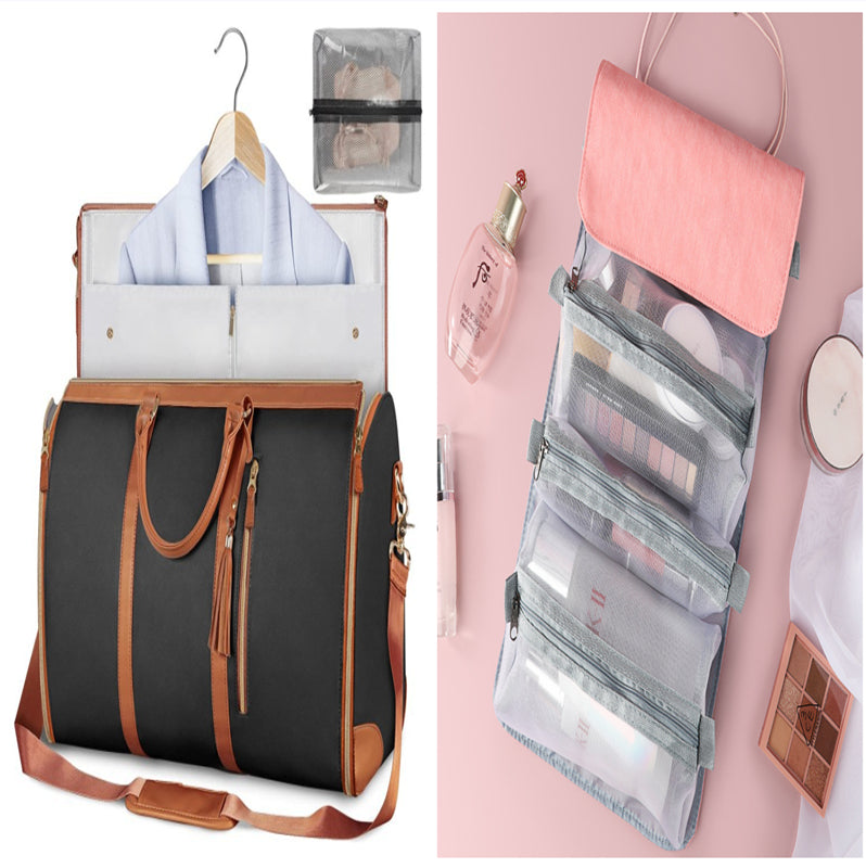 Large Capacity Women’s Travel Duffle Bag – Waterproof Folding Suit & Clothes Tote with Dry/Wet Separation - Glowify