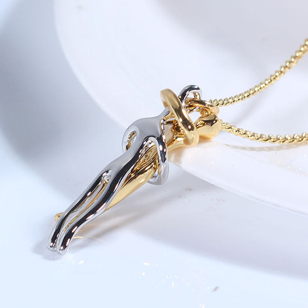 Hug Me Close Couple Necklace – Symbolic Embrace Pendant for Love, Connection & Togetherness - Glowify