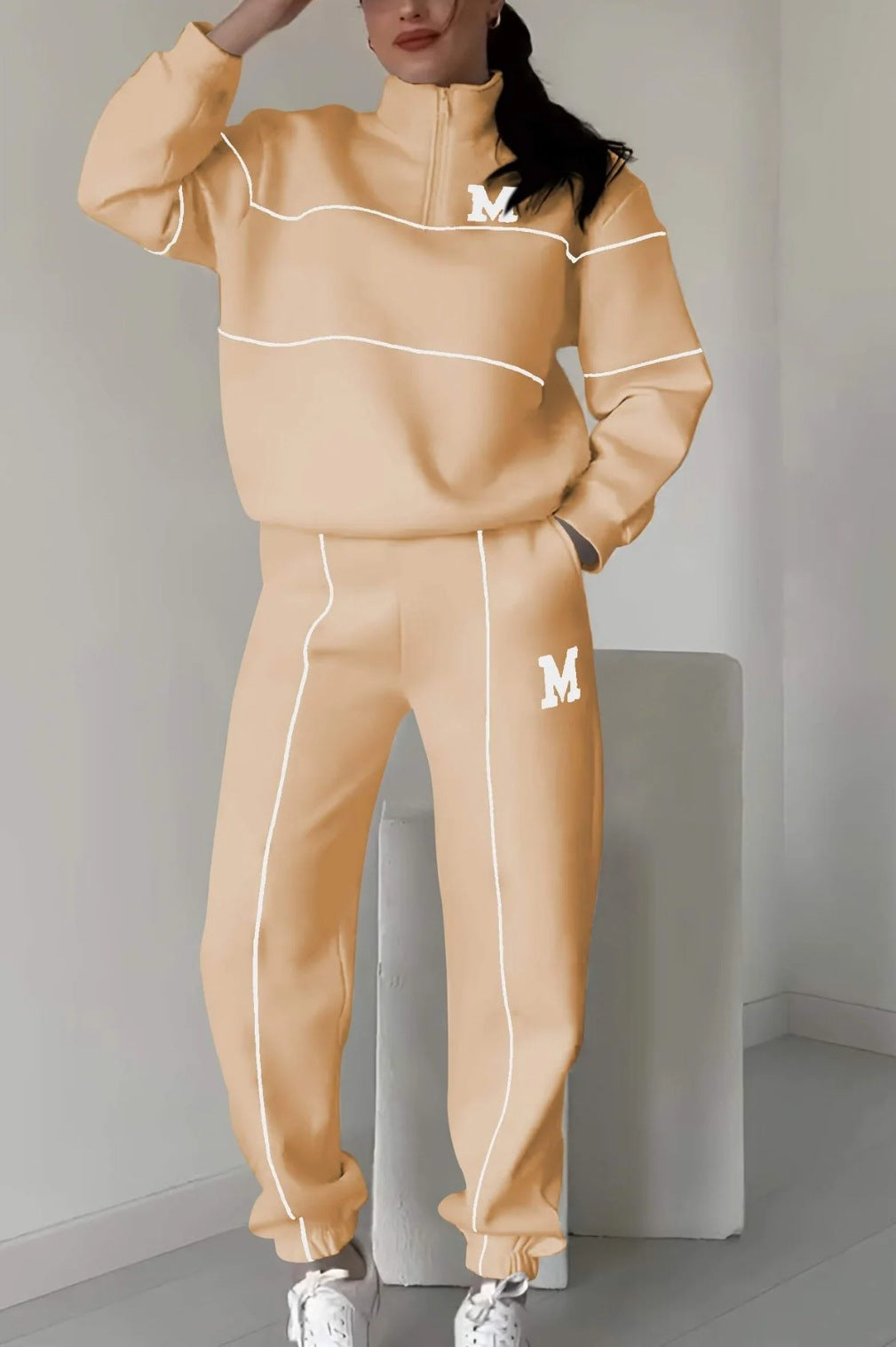 Women’s 2-Piece Lounge Sweatsuit Set – Pullover Sweatshirt & Baggy Sweatpants with Pockets - Glowify