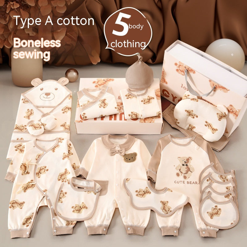 Luxury Teddy Newborn Gift Box – Baby Meeting Etiquette Clothing Set (0–12 Months) - Glowify