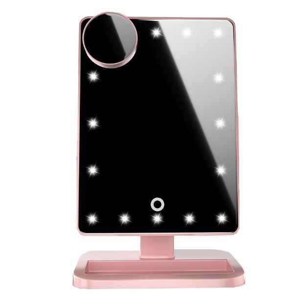 Touch Screen LED Makeup Mirror with Bluetooth Speaker & 10X Magnification for Flawless Beauty Application - Glowify