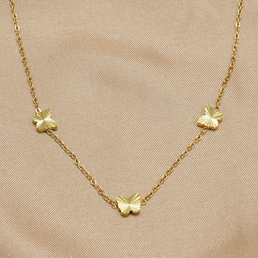 Lxalry Gold Heart Jewelry Set – Stainless Steel Cutout Necklace & Stud Earrings (Waterproof) - Glowify