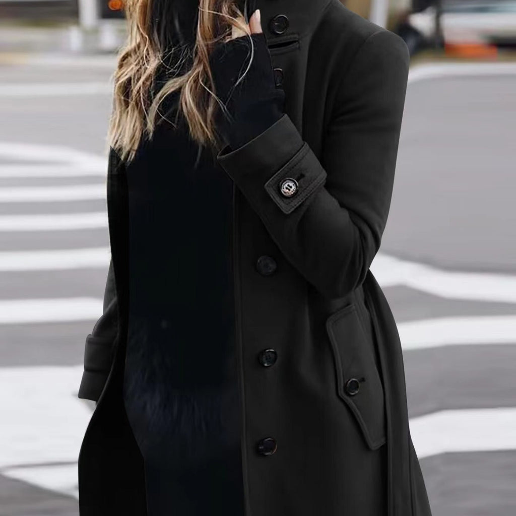 Glowify Elegant Slim-Fit Women’s Long Coat – Everyday Comfort & Style - Glowify