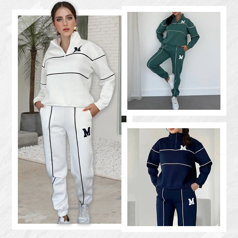 Women’s 2-Piece Lounge Sweatsuit Set – Pullover Sweatshirt & Baggy Sweatpants with Pockets - Glowify