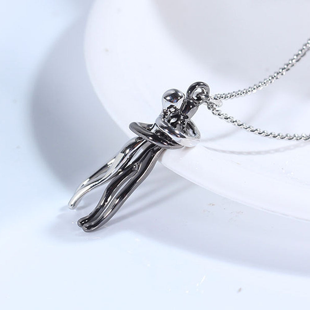 Hug Me Close Couple Necklace – Symbolic Embrace Pendant for Love, Connection & Togetherness - Glowify