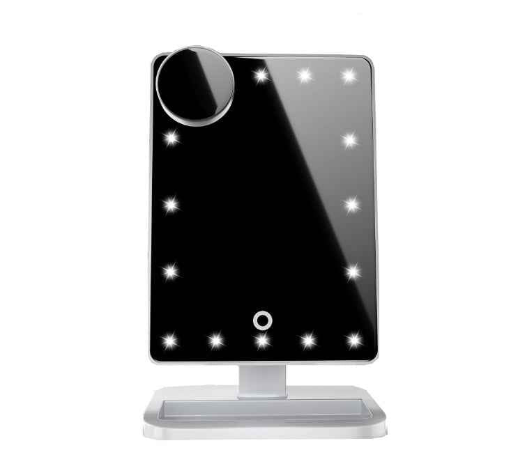 Touch Screen LED Makeup Mirror with Bluetooth Speaker & 10X Magnification for Flawless Beauty Application - Glowify