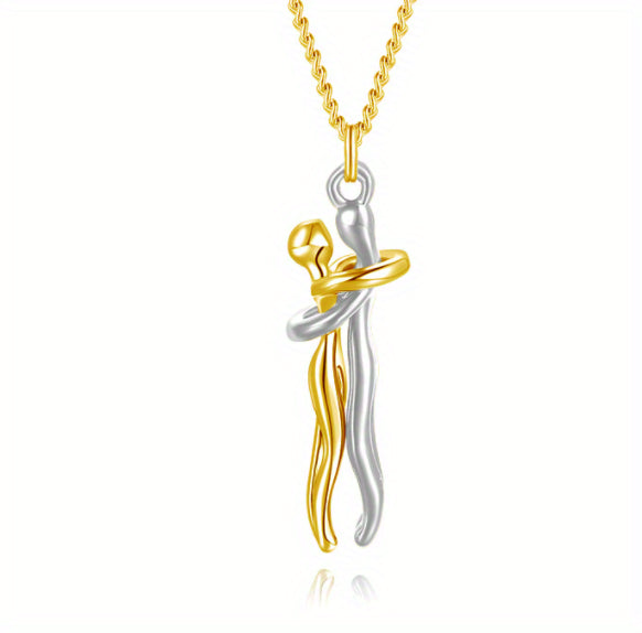 Hug Me Close Couple Necklace – Symbolic Embrace Pendant for Love, Connection & Togetherness - Glowify