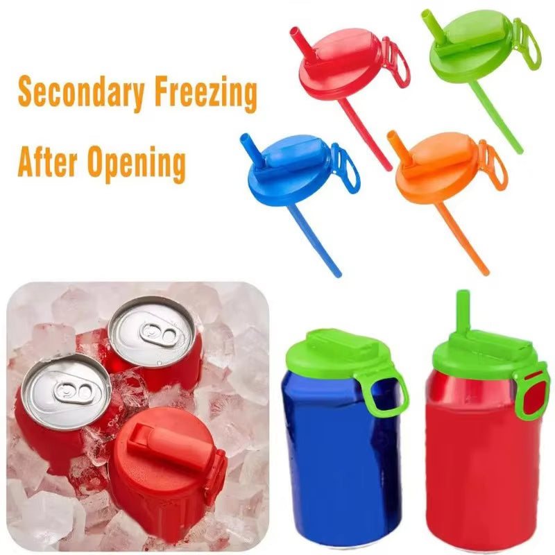 Reusable Soda Can Lid with Straw – Anti-Spill Beverage Can Stopper for Coke, Beer & Drinks - Glowify