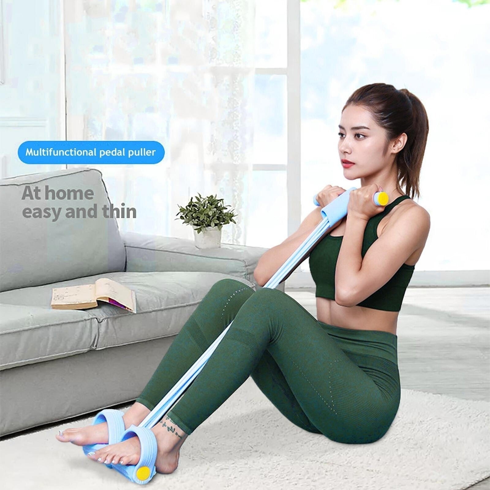 Multi-Function 6-Tube Pedal Resistance Band – Full Body Home Workout Trainer - Glowify