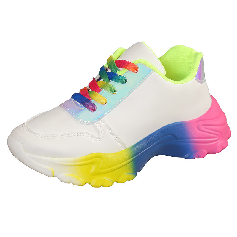 Women’s Lightweight Sports Sneakers – Thick Sole Lace-Up Walking Shoes - Glowify