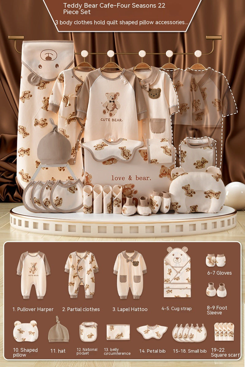 Luxury Teddy Newborn Gift Box – Baby Meeting Etiquette Clothing Set (0–12 Months) - Glowify