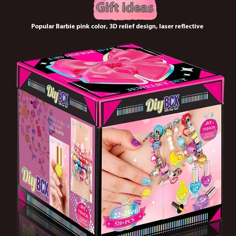 Children’s DIY Jewelry Making Kit – Girls Treasure Box Bracelet & Beads Craft Toy (Ages 4–6) - Glowify
